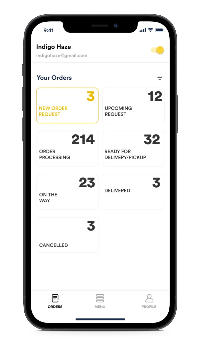 Postmates Alternative Store/restaurant App Interface