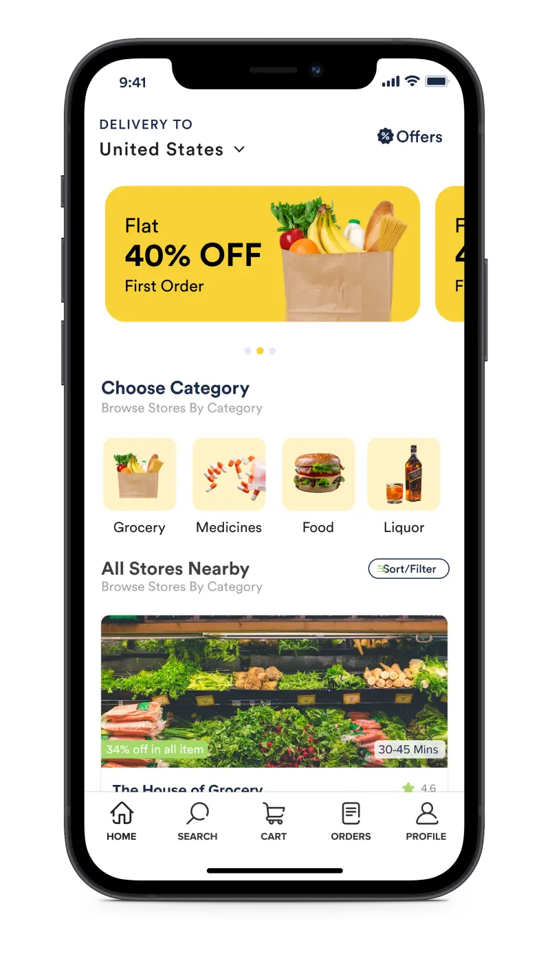 Postmates Alternative Customer App Interface