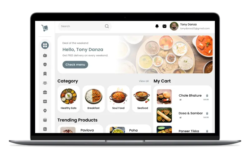 Cloud kitchen Admin dashboard Interface