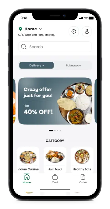 Cloud kitchen Customer App Interface