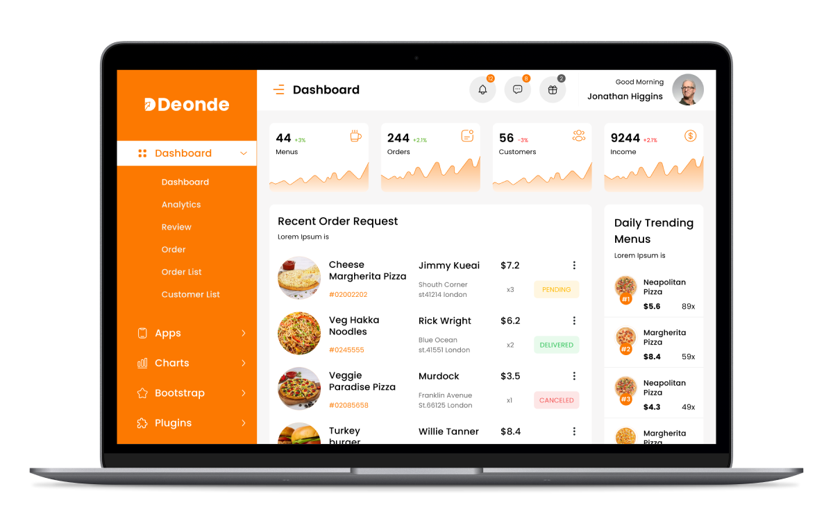 Doordash Alternative Admin Panel Interface