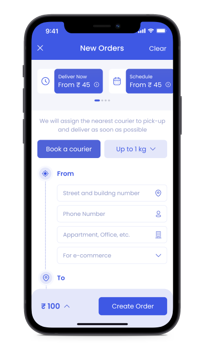 Courier delivery Software Customer App