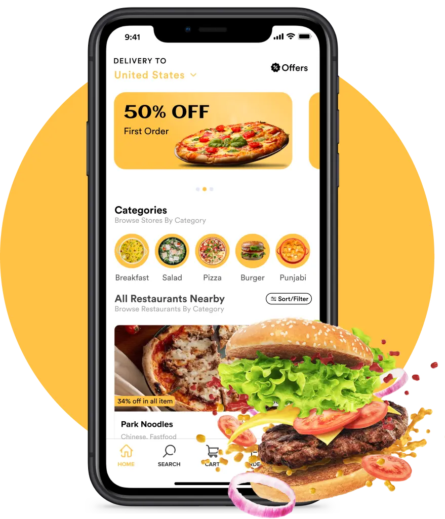 Glovo clone app interface