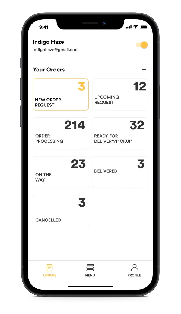 Glovo clone merchant app features