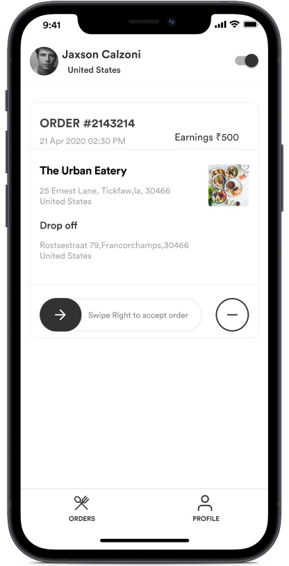 Hyperzod Alternative Store/restaurant App Interface
