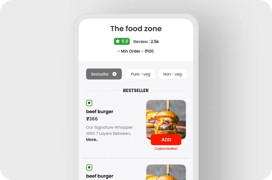 Restaurant mobile app builder for seamless ordering