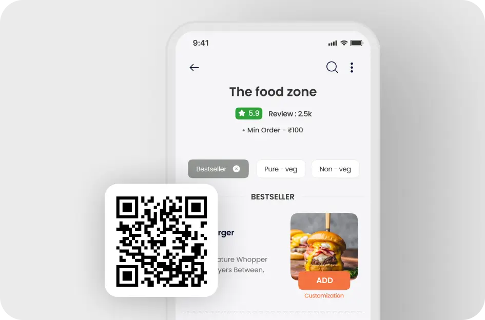 QR code ordering app for restaurant