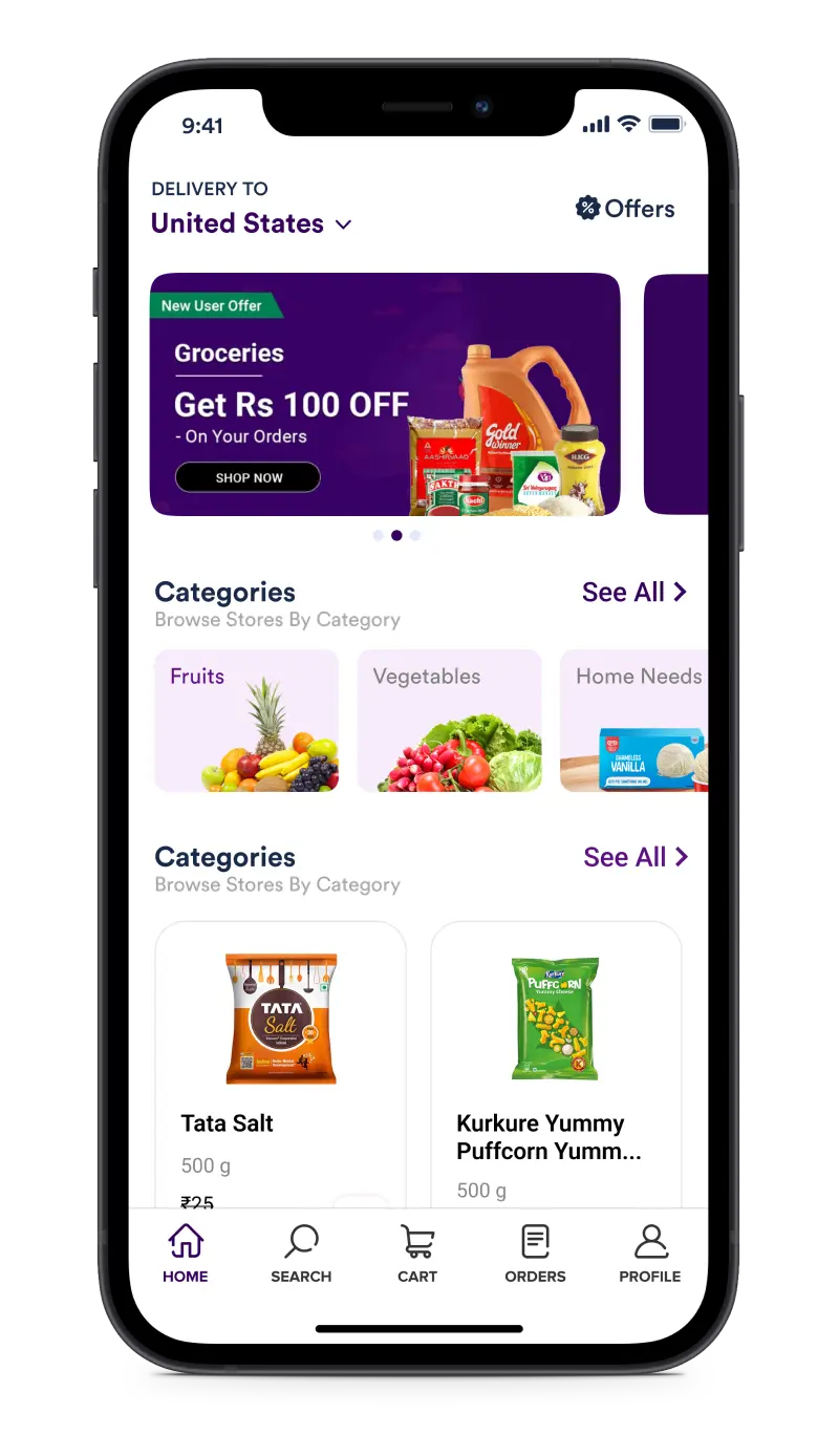 zepto clone customer app features